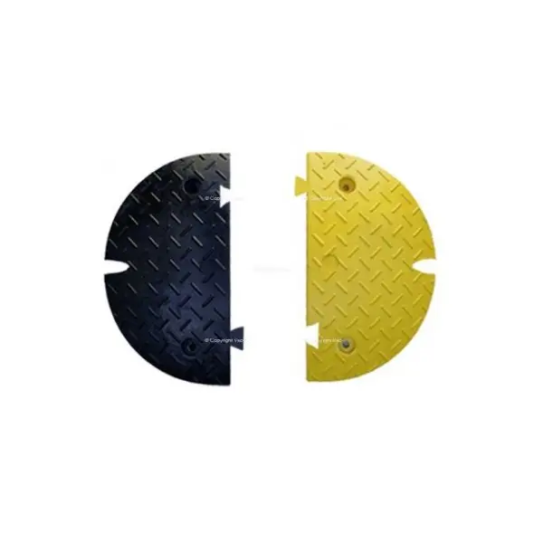 Retardér – kabelový přejezd 25 km/h, 40t, sada 2 ks, koncový díl – 250×430×50 mm, černá | žlutá